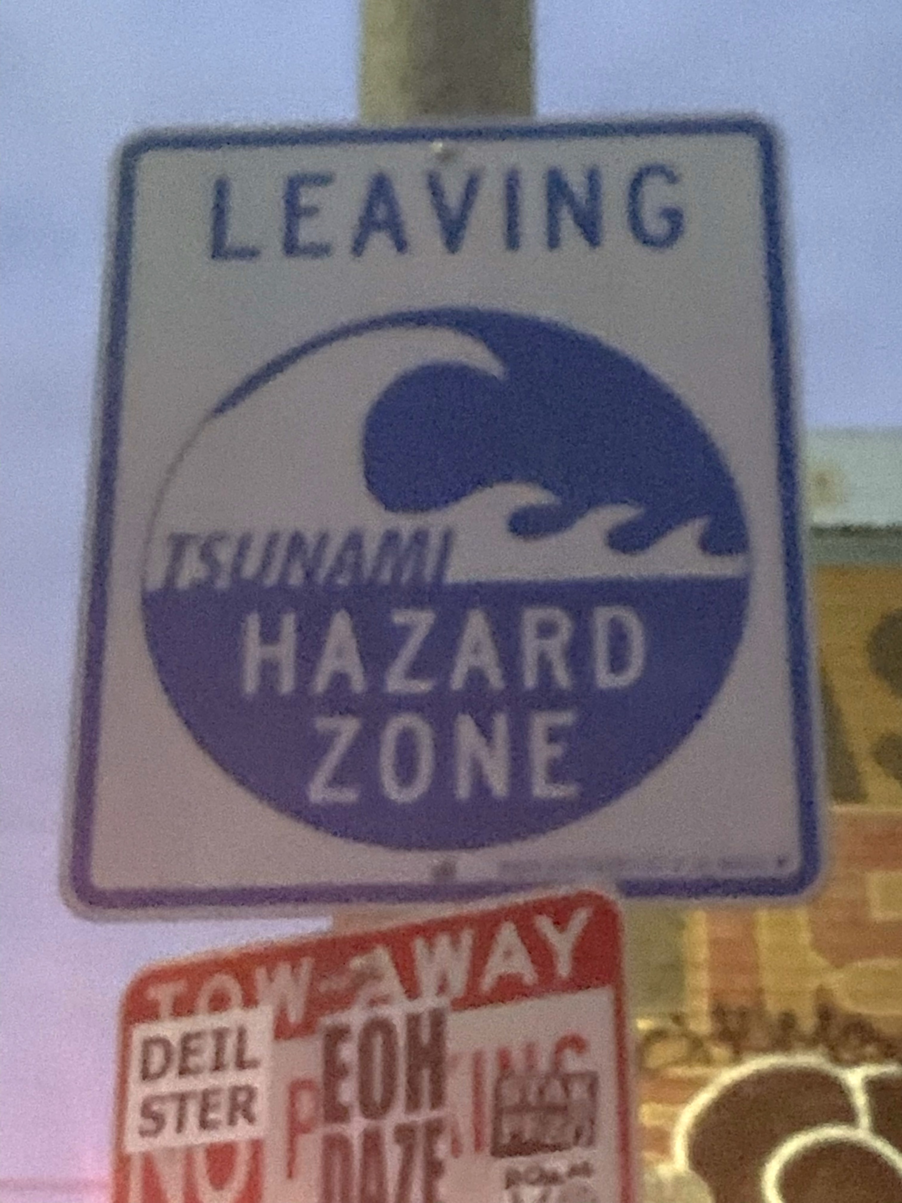 LA Tsunami Sign